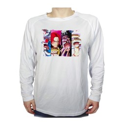 CAMISETA MANGA LARGA one piece nuevos younkous buggy shanks teach luffy personalizada