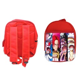 MOCHILA ROJA one piece nuevos younkous buggy shanks teach luffy escolar personalizado