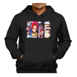 SUDADERA NEGRA CON CAPUCHA one piece nuevos younkous buggy shanks teach luffy adulto poliester algodón personalizada