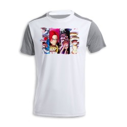 CAMISETA DISEÑO BICOLOR one piece nuevos younkous buggy shanks teach luffy personalizada