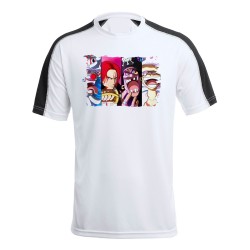 CAMISETA TÉCNICA FRANJA MANGAS NEGRA one piece nuevos younkous buggy shanks teach luffy personalizada