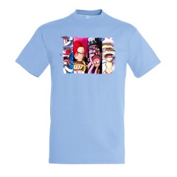 CAMISETA AZUL CIELO one piece nuevos younkous buggy shanks teach luffy moda verano personalizada