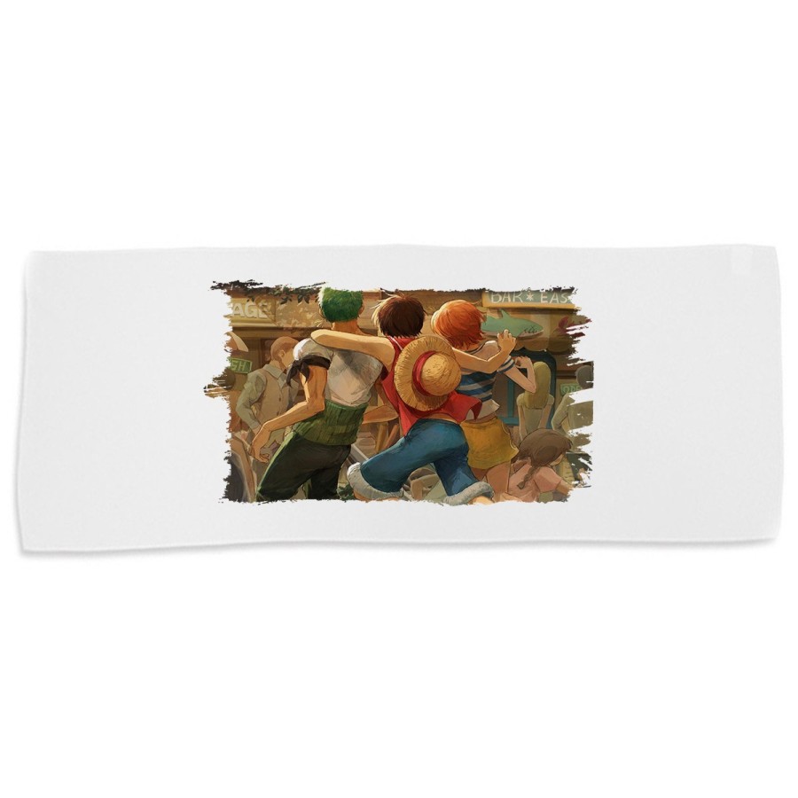 TOALLA GIMNASIO GYM ABSORBENTE one piece mugiwara east blue piratas zoro nami luffy suave con bolsita