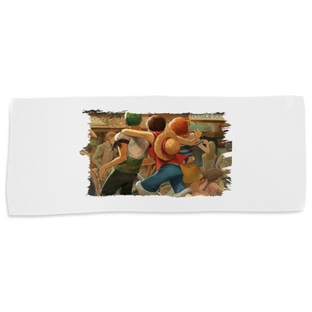 TOALLA GIMNASIO GYM ABSORBENTE one piece mugiwara east blue piratas zoro nami luffy suave con bolsita
