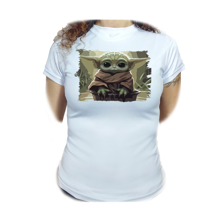 CAMISETA MUJER bebe alien maestro serie galaxia planeta moda personalizada