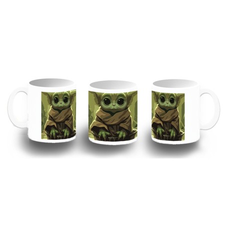 TAZA FOTOLUMINISCENTE bebe alien maestro serie galaxia planeta BRILLA OSCURIDAD