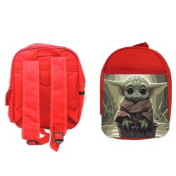 MOCHILA ROJA bebe alien maestro serie galaxia planeta escolar personalizado