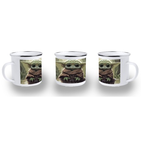 TAZA METALICA bebe alien maestro serie galaxia planeta metal personalizada