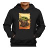 SUDADERA NEGRA CON CAPUCHA bebe alien maestro serie guerra galaxia universo adulto poliester algodón personalizada