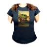 CAMISETA NEGRA MUJER bebe alien maestro serie guerra galaxia universo oferta personalizada