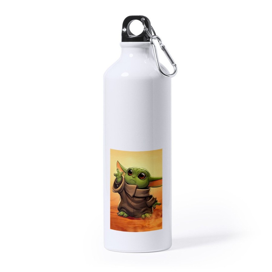 BIDON GRANDE 800 ML ACERO INOXIDABLE bebe alien maestro serie guerra galaxia universo deporte deportivo mosqueton botella