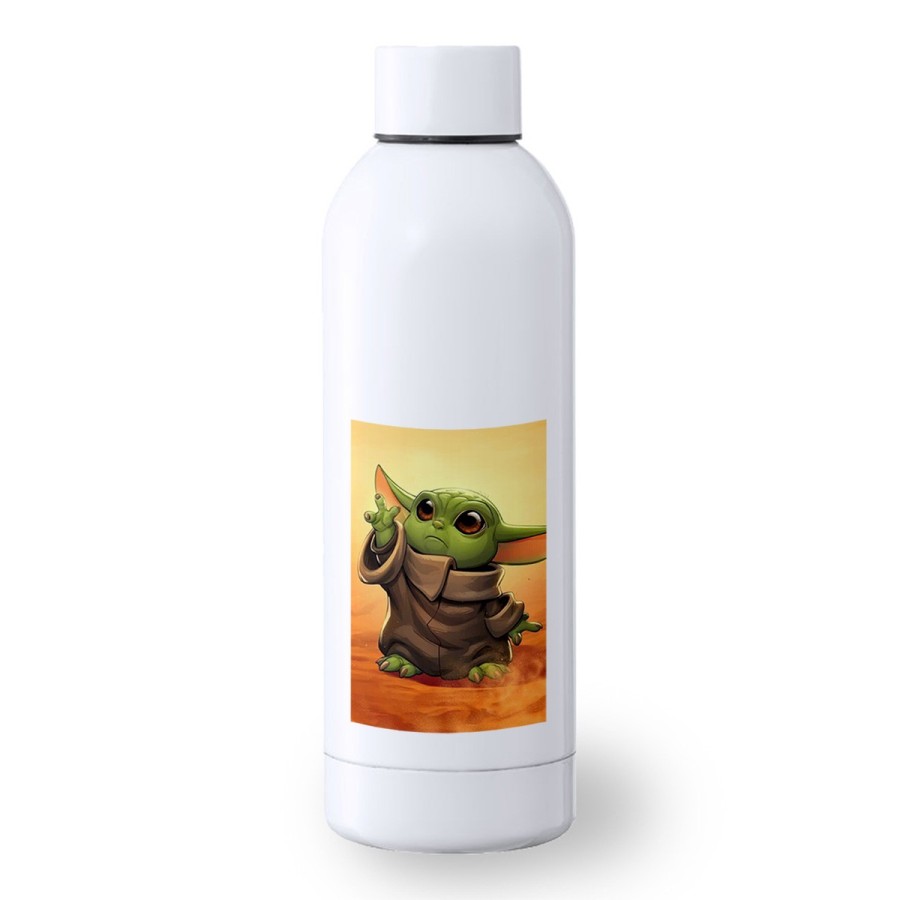 BIDON 500 ML ACERO INOXIDABLE bebe alien maestro serie guerra galaxia universo deporte deportivo botella senderismo