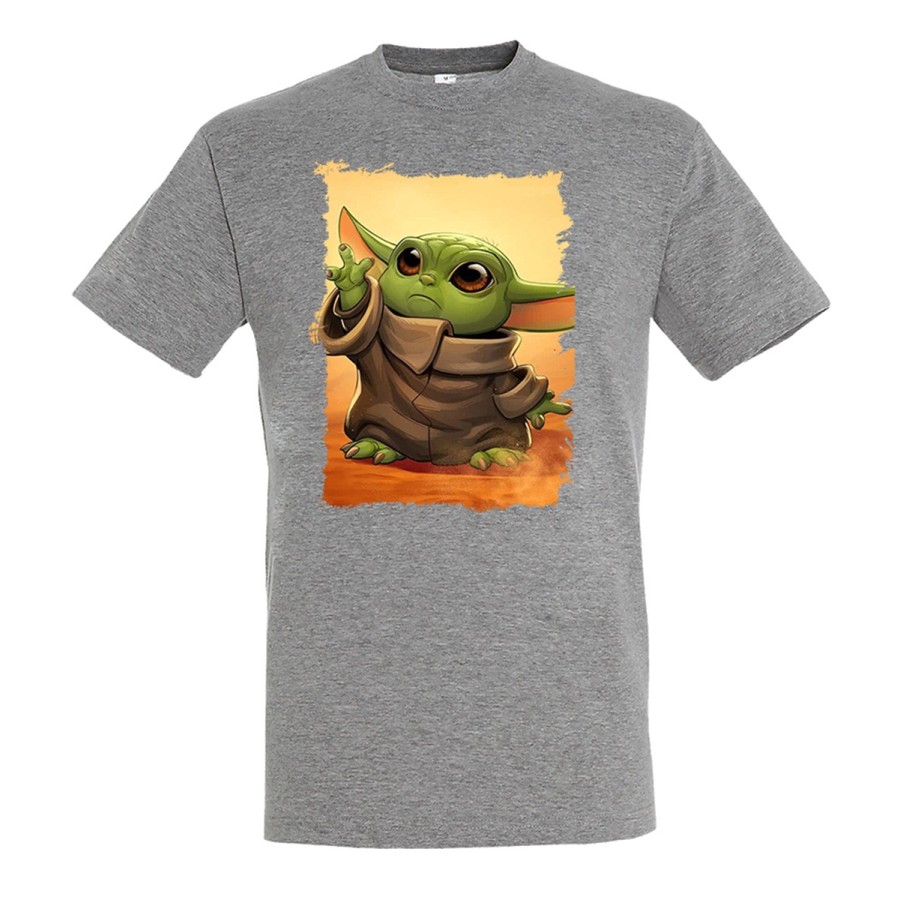 CAMISETA GRIS MEZCLA bebe alien maestro serie guerra galaxia universo moda verano personalizada