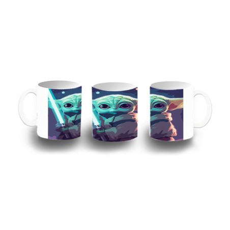 TAZA DE PLASTICO bebe alien maestro sable fuerza galaxia aventura niños personalizada