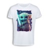 CAMISETA TACTO ALGODÓN bebe alien maestro sable fuerza galaxia aventura cómoda personalizada