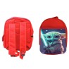 PACK MOCHILA ROJA Y ESTUCHE bebe alien maestro sable fuerza galaxia aventura material escolar