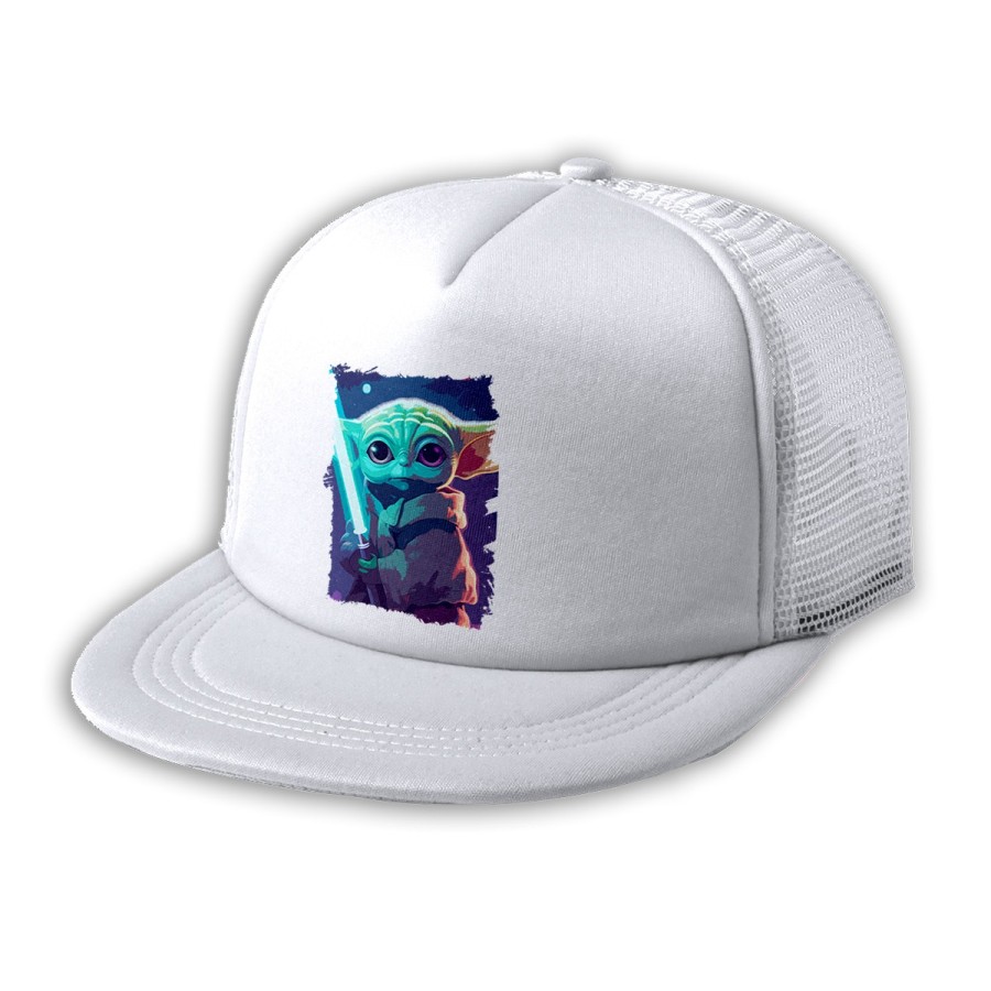 GORRA 5 PANELES REDECILLA TRASERA bebe alien maestro sable fuerza galaxia aventura estilo rapero