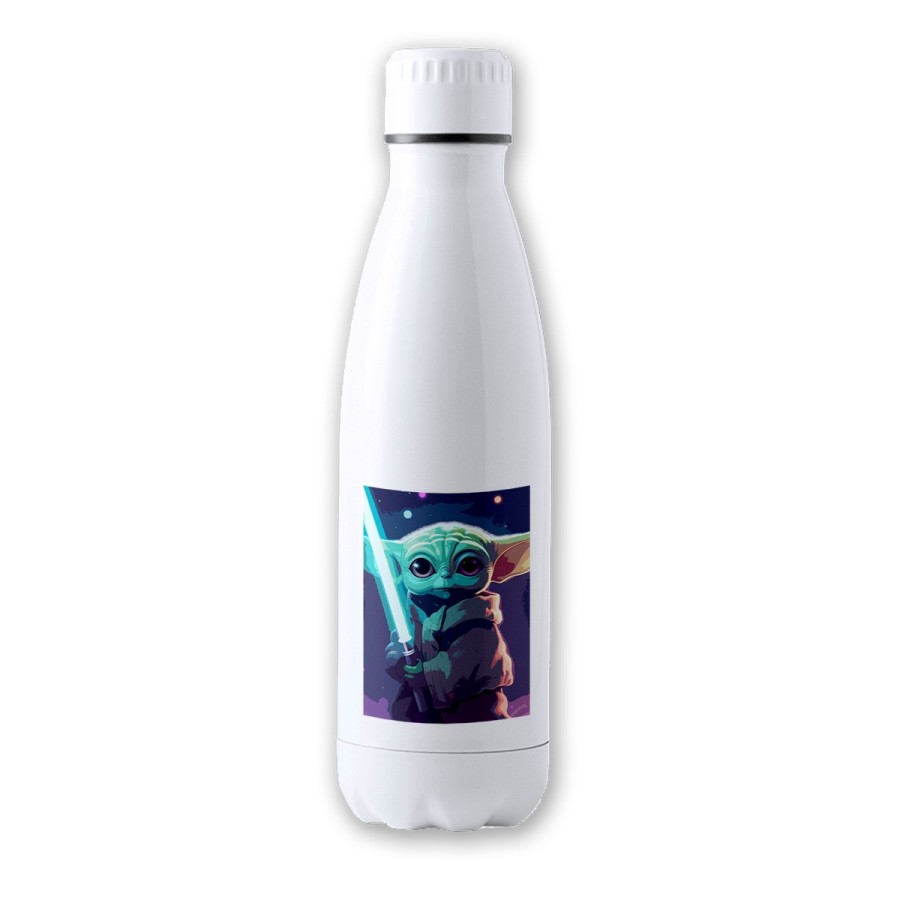 BIDON 700 ML ACERO INOXIDABLE bebe alien maestro sable fuerza galaxia aventura tapon seguridad botella