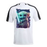 CAMISETA TÉCNICA FRANJA MANGAS NEGRA bebe alien maestro sable fuerza galaxia aventura personalizada