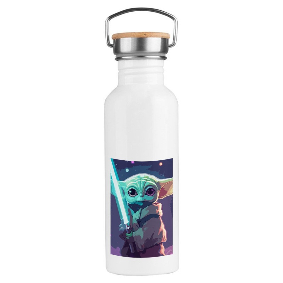 BIDON 750 ML ACERO INOXIDABLE ESTILO RETRO bebe alien maestro sable fuerza galaxia aventura deporte deportivo botella