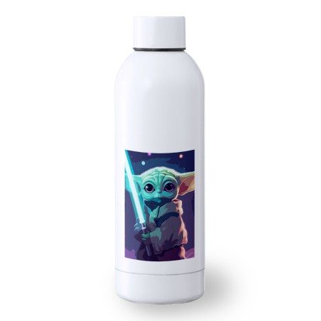 BIDON 500 ML ACERO INOXIDABLE bebe alien maestro sable fuerza galaxia aventura deporte deportivo botella senderismo