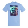 CAMISETA AZUL CIELO bebe alien maestro sable fuerza galaxia aventura moda verano personalizada