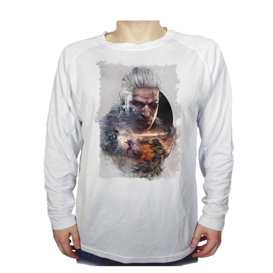 CAMISETA MANGA LARGA cazador recompensas medieval brujo guerrero folclore personalizada