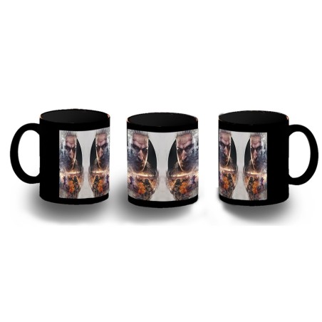 TAZA COMPLETAMENTE NEGRA cazador recompensas medieval brujo guerrero folclore personalizada