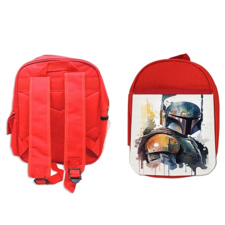 MOCHILA ROJA guerrero tirador elite galactico estelar serie heroe backpack rucksak