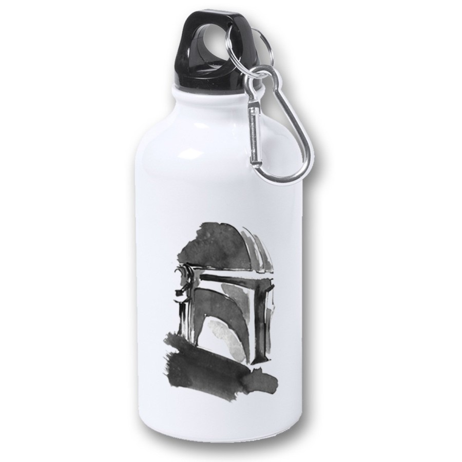 BIDON 400ML METALICO guerra galaxia cazador mercenario heroe fanart para viaje y deporte