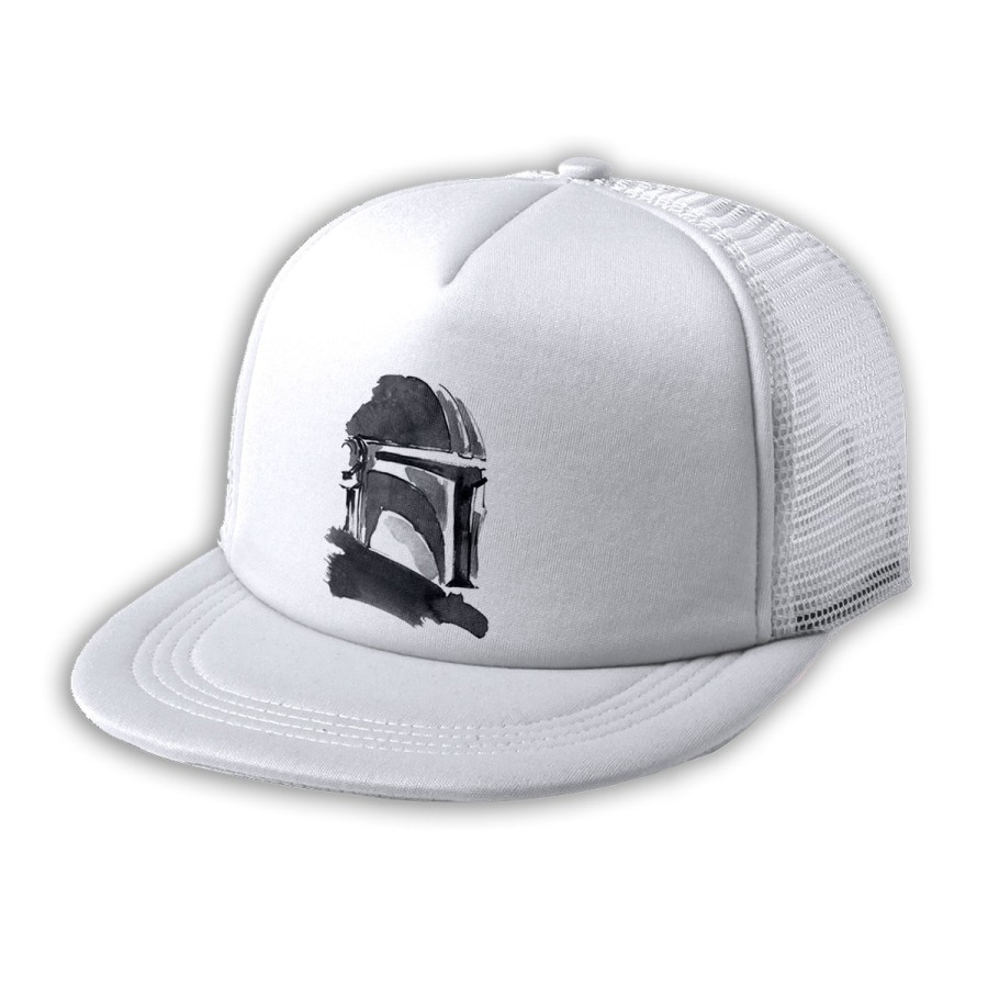 GORRA 5 PANELES REDECILLA TRASERA guerra galaxia cazador mercenario heroe fanart estilo rapero