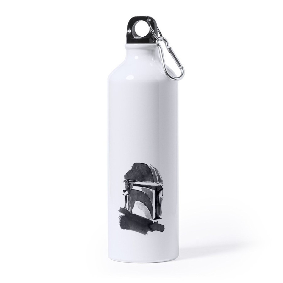 BIDON GRANDE 800 ML ACERO INOXIDABLE guerra galaxia cazador mercenario heroe fanart deporte deportivo mosqueton botella