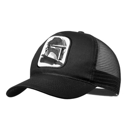 GORRA NEGRA CON REJILLA guerra galaxia cazador mercenario heroe fanart moda deporte