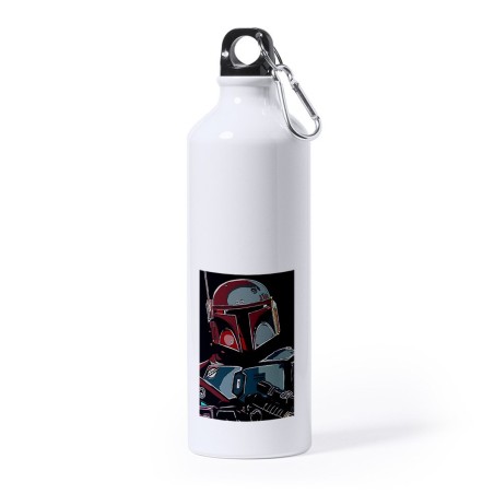 BIDON GRANDE 800 ML ACERO INOXIDABLE cazador de recompensas elite heroe galaxia guerra deporte deportivo mosqueton botella