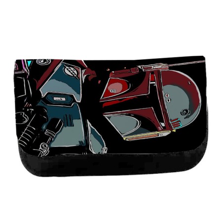 ESTUCHE NECESER DE LONA cazador de recompensas elite heroe galaxia guerra unisex negro monedero billetera