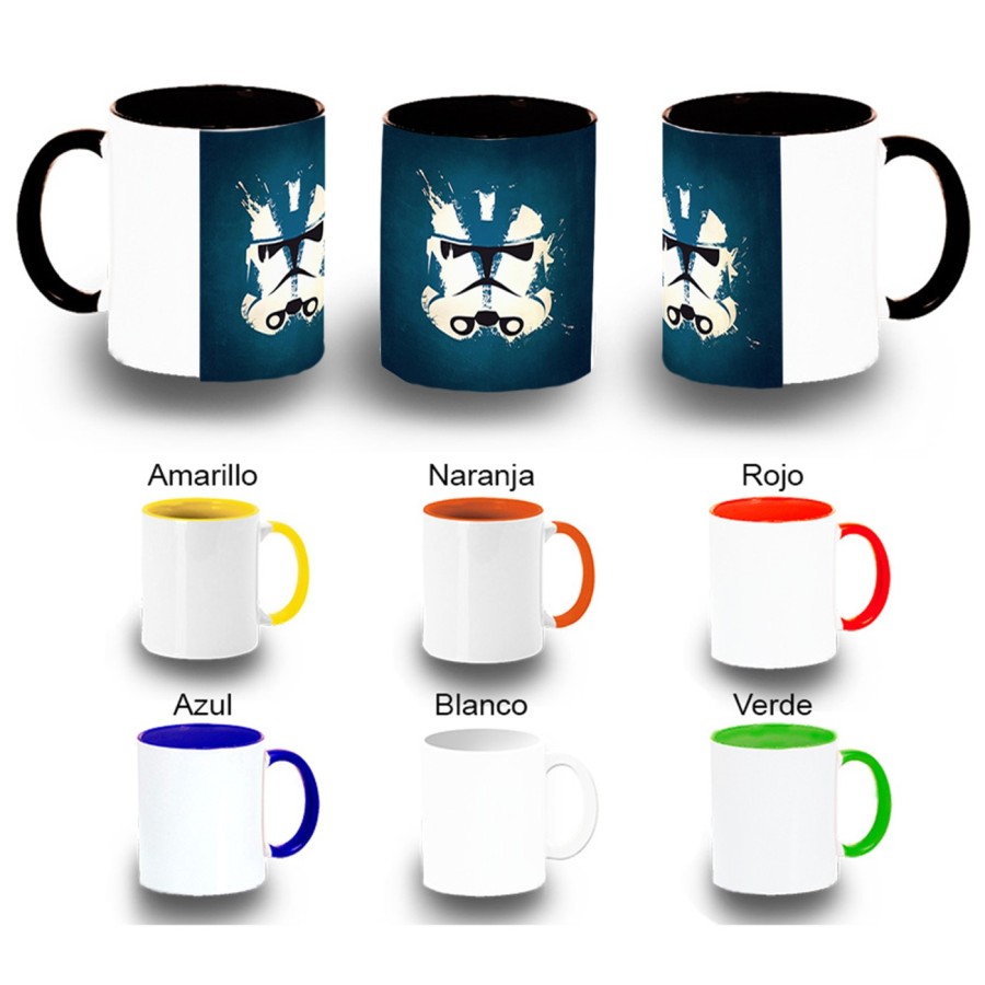 TAZA COLORES guardia guerra galaxia casco guerrero color personalizada