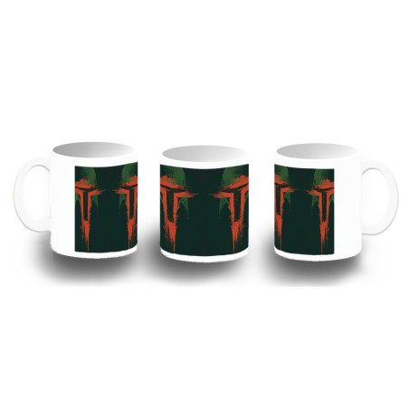 TAZA FOTOLUMINISCENTE cazador recompensas heroe guerra galaxia casco BRILLA OSCURIDAD