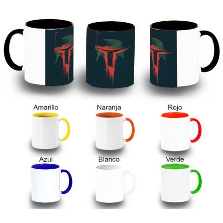 TAZA COLORES cazador recompensas heroe guerra galaxia casco color personalizada