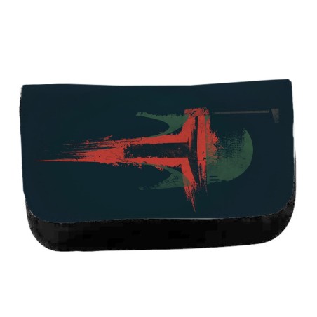 ESTUCHE NECESER DE LONA cazador recompensas heroe guerra galaxia casco unisex negro monedero billetera