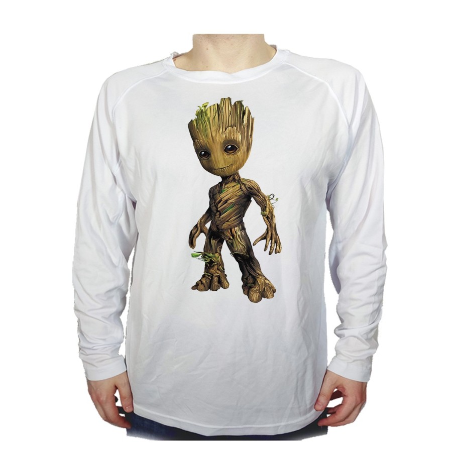 CAMISETA MANGA LARGA hombre hombrecillo arbol semilla superheroe heroe personalizada