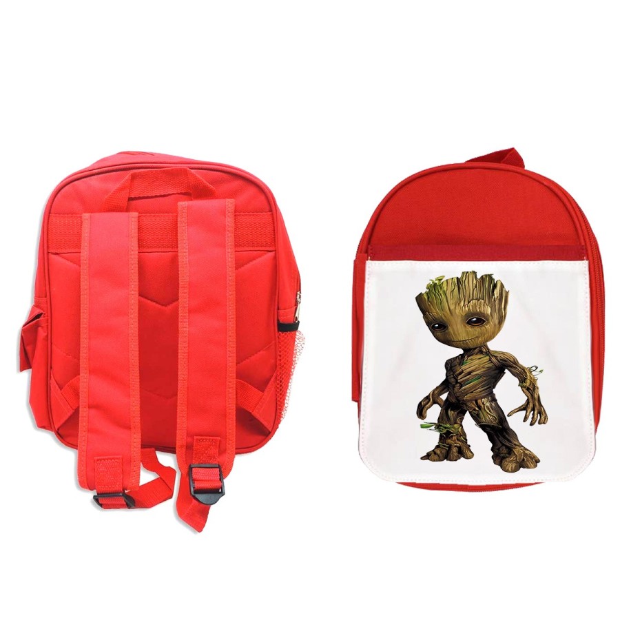 MOCHILA ROJA hombre hombrecillo arbol semilla superheroe heroe backpack rucksak