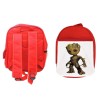 PACK MOCHILA ROJA Y ESTUCHE hombre hombrecillo arbol semilla superheroe heroe material escolar