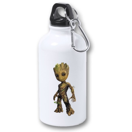 BIDON 400ML METALICO hombre hombrecillo arbol semilla superheroe heroe para viaje y deporte