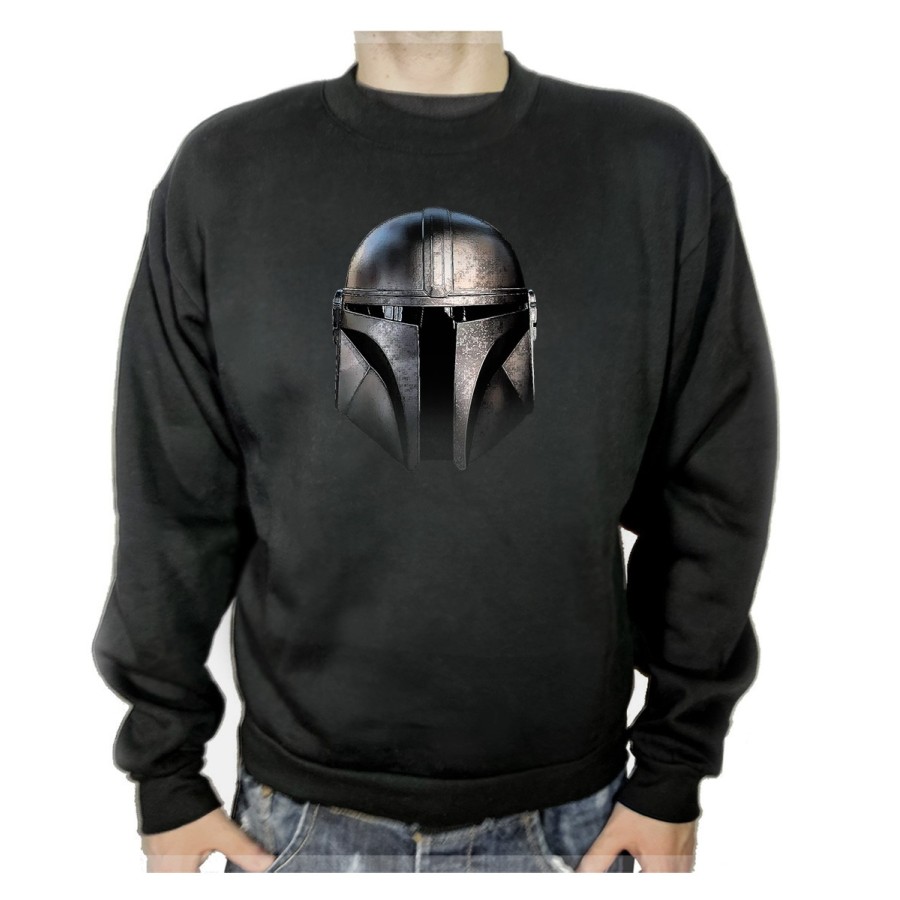 SUDADERA NEGRA cascomando casco guerrero de las galaxias adulto poliester algodón personalizada