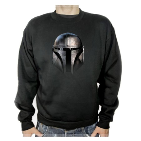 SUDADERA NEGRA cascomando casco guerrero de las galaxias adulto poliester algodón personalizada