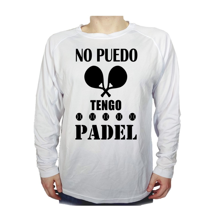 CAMISETA MANGA LARGA no puedo tengo padel frase graciosa meme personalizada