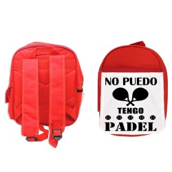 MOCHILA ROJA no puedo tengo padel frase graciosa meme backpack rucksak