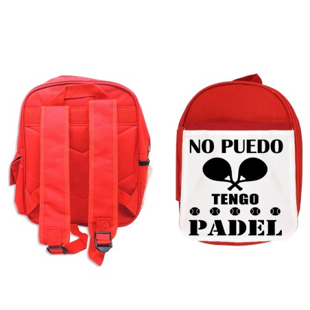 MOCHILA ROJA no puedo tengo padel frase graciosa meme backpack rucksak