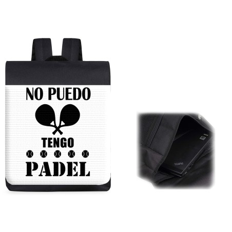 PACK MOCHILA Y ESTUCHE no puedo tengo padel frase graciosa meme material escolar