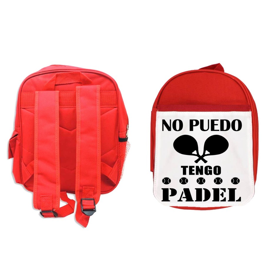 PACK MOCHILA ROJA Y ESTUCHE no puedo tengo padel frase graciosa meme material escolar